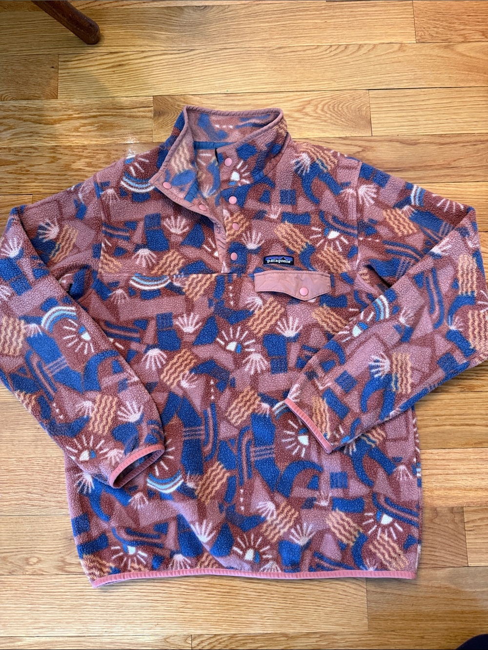 Patagonia Synchilla Fleece Pullover Canyon Sisu Orange pink Blue size large